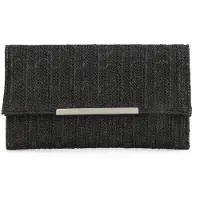 Unyqoos Pochette en paille tressée pour femmes – élégante pochette d'été, dimensions 27x16x1 cm, bandoulière de 120 cm, sac à main et sac bandoulière pour mariage et plage