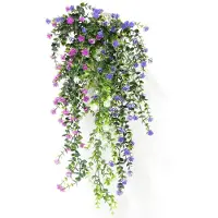 Unyqoos : Lot de 3 plantes suspendues artificielles, 80 cm – Décoration d'intérieur et d'extérieur sans entretien, rose/blanc/violet. Feuilles et fleurs en plastique, tiges gainées de fil métallique