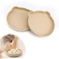 Unyqoos Ensemble de 2 gamelles pour chats , avec ventouse, en silicone, 17,5 x 17 x 3,45 cm, couleur kaki – antidérapantes, lavables au lave-vaisselle, pour chats et petits animaux