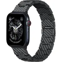 Pitaka Bracelet en fibre de carbone Apple Watch | 44/45/46/49 mm - Retro Carbon Black