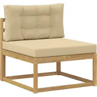 vidaXL Ensemble de canapés d'extérieur , 6 pièces, blanc et beige, en polyester