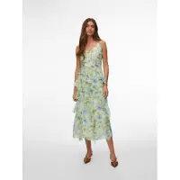Vero Moda Robe d’été 'VMSmilla' bleu clair / olive / blanc cassé