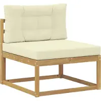 vidaXL Ensemble de salon de jardin , 7 pièces, blanc et crème, en polyester