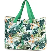 Unyqoos – Sac de plage extra large (57 x 20 x 39 cm) – Fermeture éclair, résistant au sable et à l'eau, motif floral coloré, idéal pour les femmes et les familles