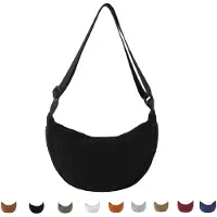 Unyqoos Sac bandoulière Kord-Crossbody (forme demi-lune) – Sac en velours côtelé élégant avec bandoulière réglable et compartiment intérieur, idéal pour un usage quotidien