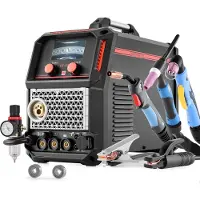 Vevor Poste à Souder 5 en 1 Combiné CUT/TIG/Gas MIG/Flux MIG/MMA Découpeur Plasma sans Contact 50 A Machine Soudage Synergique 200 A Poste Soudage MIG Pulsé Aluminium 220 V Compatible Pistolet Bobine