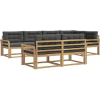 vidaXL Ensemble de canapés d'extérieur , 6 pièces, blanc et anthracite, polyester