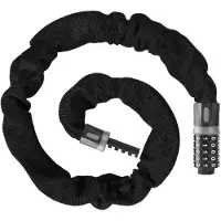 Unyqoos : cadenas de vélo – code numérique à 5 chiffres, chaîne robuste de 120 cm en acier allié, étui en nylon, pour vélo, moto et scooter