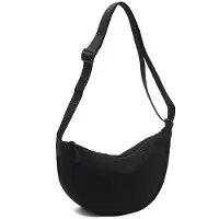 Unyqoos Sac bandoulière en nylon, forme demi-lune, pour femmes – pliable, résistant à l'eau, avec 2 compartiments intérieurs et une bandoulière réglable