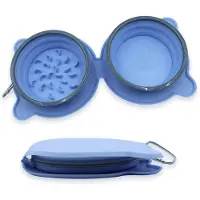Unyqoos : Gamelle et bol en silicone pliables avec mousqueton, idéal pour les voyages, pour tous les types de chiens et de chats, quelle que soit leur race et leur taille