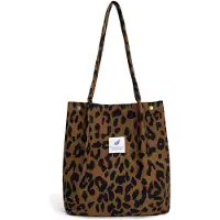 Unyqoos Grand sac bandoulière pour femmes, motif léopard – cordon de haute qualité, compartiment principal spacieux et 2 poches intérieures, design élastique, polyvalent
