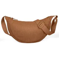 Unyqoos Sac bandoulière pour femmes – design élégant en forme de demi-lune, couleur unie, bandoulière réglable, sac compact idéal pour le quotidien et les voyages