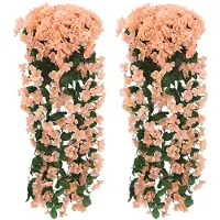 Unyqoos Guirlande de glycine bleue, 90 cm – Fleurs et feuilles réalistes, semblables à la soie, avec des tiges en plastique robustes, idéale pour la décoration de mariages et de jardins