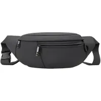 Unyqoos Poche de ceinture imperméable en tissu Oxford avec doublure en nylon, 3 compartiments zippés, ceinture réglable de 80 à 120 cm, idéale pour les activités de plein air et les voyages