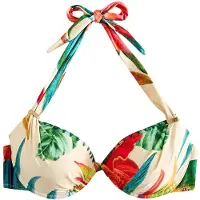 Next Hauts de bikini crème / pétrole / vert clair / rouge feu