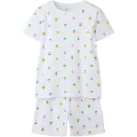TWO SOON Chemise de nuit jaune / vert / rose clair / blanc