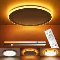 Unyqoos Spot LED encastré de 33 cm – 24 W, 2400 lumens, température de couleur 3000–6500 K, lumière de nuit 2000 K, variateur 10–100 %, télécommande et minuterie de 30 minutes pour chambre et salon