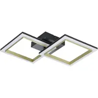 Eglo Éclairage de plafond intelligent Calliera 53cm - noir avec or - carré