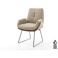 DELIFE Chaise-de-salle-à-manger Zoa-Flex tissu mixte couleur boue pied trapèze noir ressorts ensachés