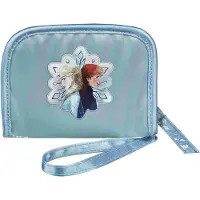 Undercover Filles, Portefeuille, Porte-monnaie Frozen avec fermeture éclair entièrement en satin bleu, Bleu