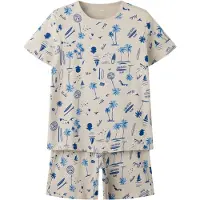 TWO SOON Pyjama beige / bleu chiné