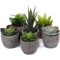 Unyqoos : Plantes artificielles réalistes pour la décoration intérieure – Fleurs et gazon artificiels nécessitant peu d'entretien, présentés dans de petits pots gris