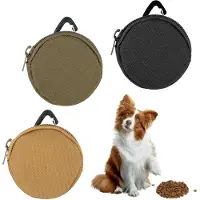 Unyqoos – Ensemble de 3 petits sacs pour friandises, en tissu Oxford, avec mousqueton, diamètre 7,5 cm – Sacs pour friandises pour l'entraînement et les promenades de chiens