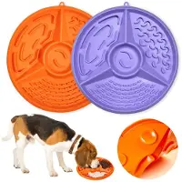 Unyqoos Ensemble de 2 tapis en silicone pour nourrir et apaiser les animaux, avec 6 ventouses et une surface texturée, idéal pour les chiens et les chats