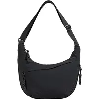Unyqoos Sac bandoulière en nylon composite, déperlant et léger, avec bandoulière réglable, 3 compartiments zippés et 5 poches ouvertes, modèle unie