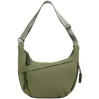 Unyqoos Sac bandoulière en nylon de haute qualité, imperméable, léger et pliable, avec bandoulière réglable, 3 compartiments zippés et 5 poches ouvertes, design unie pour femmes et hommes