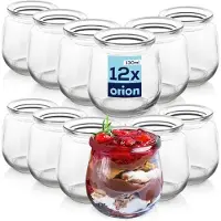 Orion Pot à yaourt Pot à dessert Pots en verre petits pots 130 ml 12 pcs.