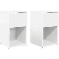 vidaXL Armoire de lit 2 pcs Blanc 29 x 31,5 x 49 cm Bois d'ingénierie