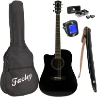 Fazley W40-BK LH pack débutant guitare folk