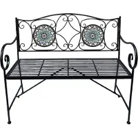 Axi Banc de jardin Margot Mosaïque multicolore – Banc de jardin en métal – 107 x 54 x 92 cm – Banc de jardin pour 2 personnes – Aspect mosaïque – Incrusté de carreaux de céramique – Pour le jardin, la
