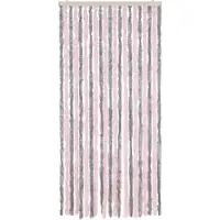 vidaXL Rideau anti-mouches gris argenté et rose 56x200 cm chenille