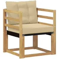 vidaXL Canapé d'extérieur en bois d'acacia massif et textilène blanc