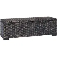 vidaXL Boîte de rangement avec stockage Noir 110 x 35 x 45 cm
