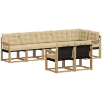 vidaXL Ensemble de salon de jardin 8 pièces, blanc et beige