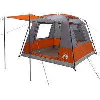 vidaXL Tente de fête , gris et orange, pour 10 personnes