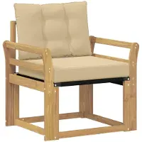 vidaXL Canapé d'extérieur en bois d'acacia massif et textilène blanc