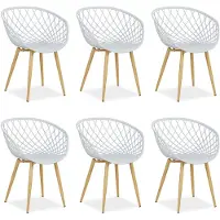 Homestyle4u Chaise de jardin set de 6 chaises de cuisine grises Fauteuil de jardin résistant aux intempéries