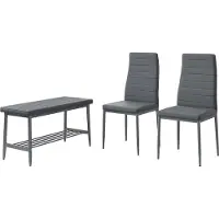 Vicco Banc et chaise Grand Gris 85x46.5cm Set de 3 pièces, Model 51764