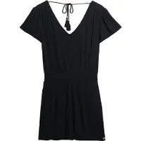 Superdry pour femme. W8011880A Combinaison imprimée à manches courtes noire (XL), Casuel, Viscose, Manche courte