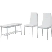 Vicco Banc et chaise Grand Blanc 85x46.5cm Set de 3 pièces, Model 51761