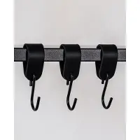OEM Kit de crochets S-HOOK Metallbude - 3 pièces, noir - Design moderne - Crochets en cuir et acier de haute qualité - 10 cm