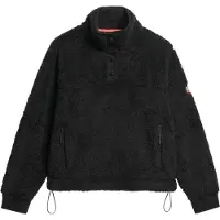 Superdry pour femme. W2012372A Super Henley polaire noir (M), Casuel, Polyester