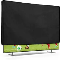 Kwmobile Housse pour téléviseur 32 pouces d'intérieur - Housse pour téléviseur Protection d'écran - Housse anti-poussière pour écran de télévision - Housse pour téléviseur - Lin noir