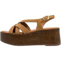 Tamaris Sandales 'Ledersandalen Kompensiert' cognac