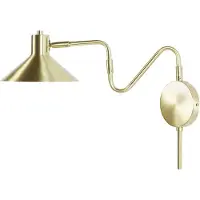 Beliani Applique en métal doré avec abat-jour réglable éclairage salon chambre à coucher
