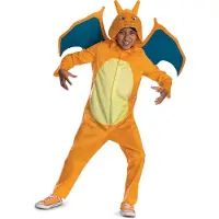 Pokémon Disguise Combinaison Pokémon Dracaufeu Pour Enfants, Sous Licence Officielle, Avec Capuche Détaillée Avec Éléments En Relief Et Ailes, Tissu Doux, Pour Les 5-6 Ans, 7-8 Ans Et 10-12 Ans